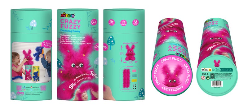 Avenir - Crazy Fuzzy Bouncing Bunny Craft Kit – Fun Hands-On DIY Project for Kids | Creative Educational Activity for Self-Esteem, Learning & Play - Image 3