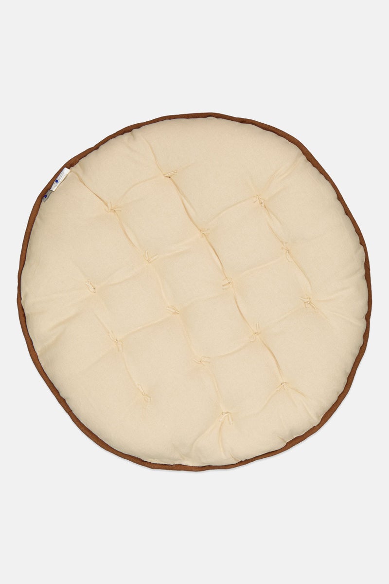 Muy Mucho Pipping Contrast Chair Cushion, Beige - Image 2