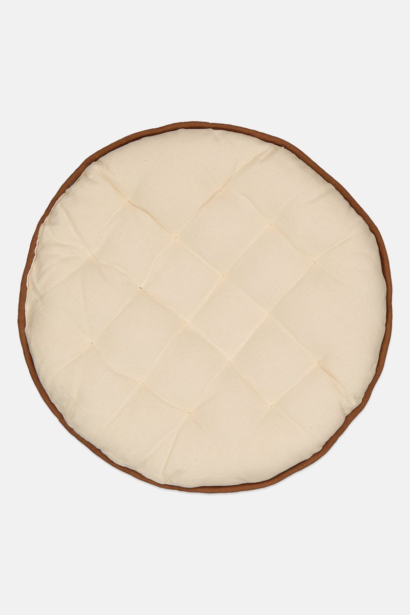 Muy Mucho Pipping Contrast Chair Cushion, Beige - Image 1