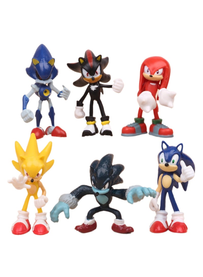 6 Sonic 2nd Generation Doll Models, Flying Mouse Game Action Figure Models, Trendy Toy Ornaments, Pvc Character Model Toys Collection Gifts Creative Cartoon Toys, Birthday Holiday Gifts  - Image 1