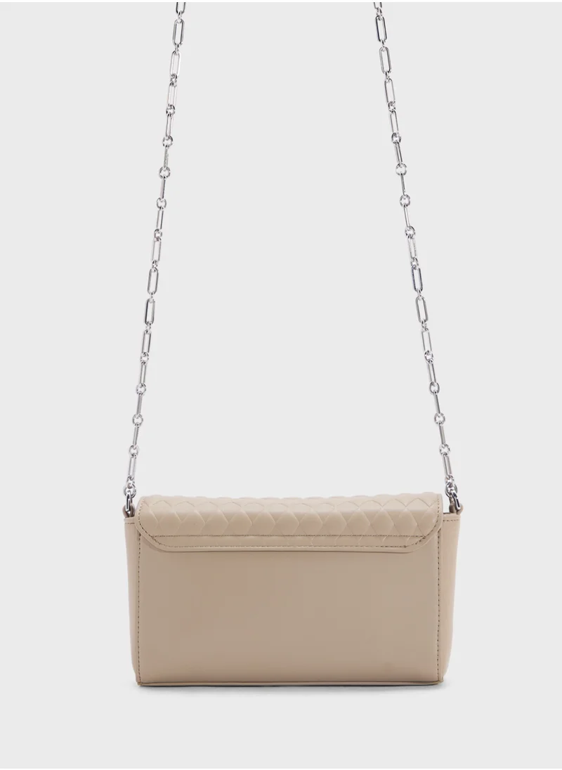 CALVIN KLEIN MINI QUILT CROSSBODY BAG WITH CHAIN