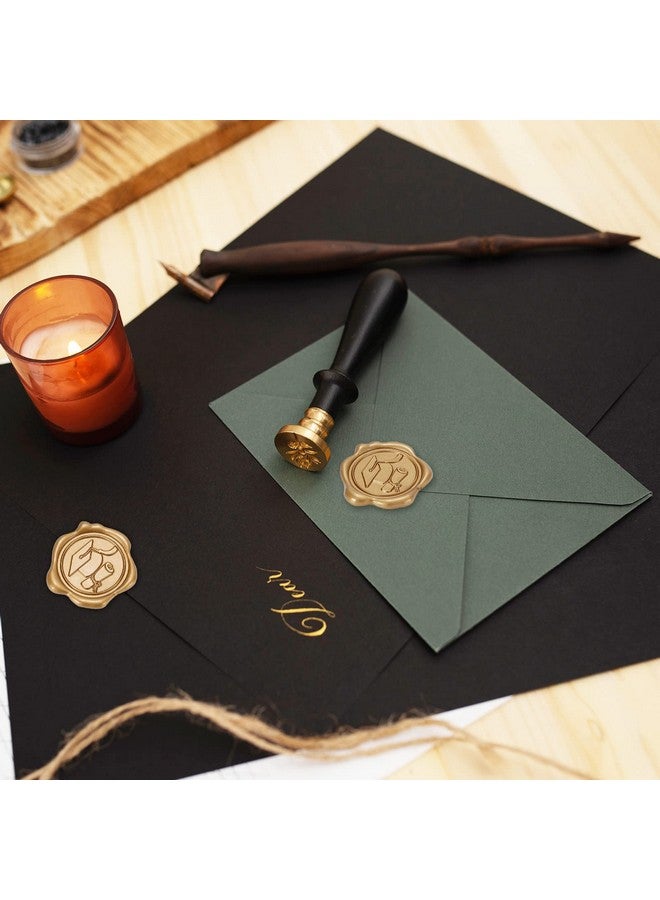 Whaline 50Pcs Graduation Wax Seal Stickers Graduation Cap Envelope Seal Stickers Gold 3D Selfadhesive Embossed Stickers For Diy Greeting Invitation Cards Snail Mails Wine Packages Gift Decor - Image 5