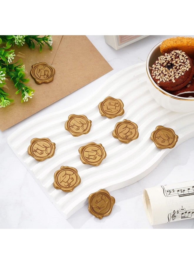 Whaline 50Pcs Graduation Wax Seal Stickers Graduation Cap Envelope Seal Stickers Gold 3D Selfadhesive Embossed Stickers For Diy Greeting Invitation Cards Snail Mails Wine Packages Gift Decor - Image 3