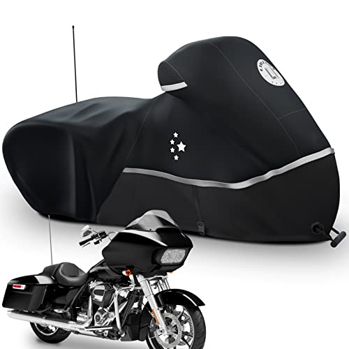 LI LIBZAKI Motorcycle Cover Storage for Touring Models Harley Davidson Road King,Road Glide,Street Glide, Electra Glide,Heritage Classic,Low Rider-ST,and Most Motorcycles Black - Image 1