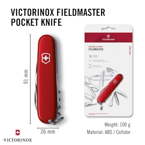 Victorinox Fieldmaster, 91mm, Red, Swiss Made (1.4713) - Image 3