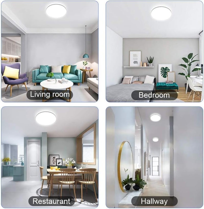 ضوء سقف LED بقطر 9 بوصات، تصميم دائري حديث، مصباح لوحة LED موفر للطاقة، تصميم فائق النحافة للاستخدام المنزلي والمكتبي والتجاري (أبيض دافئ (3000K)، 40 واط) - Image 4