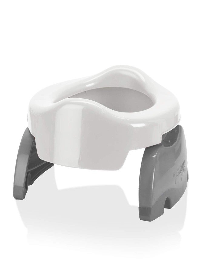 Kalencom Potette Plus 2-in-1 Travel Potty and Trainer Seat - Dual-Purpose Potty Training Toilet Seat - Portable Potty for Toddler Travel - with Durable, Lock-in Legs and Splash Guard - White/Gray - Image 4