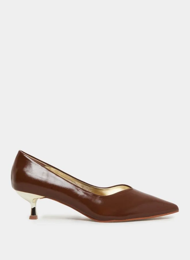 Brown Pointed Toe Pumps