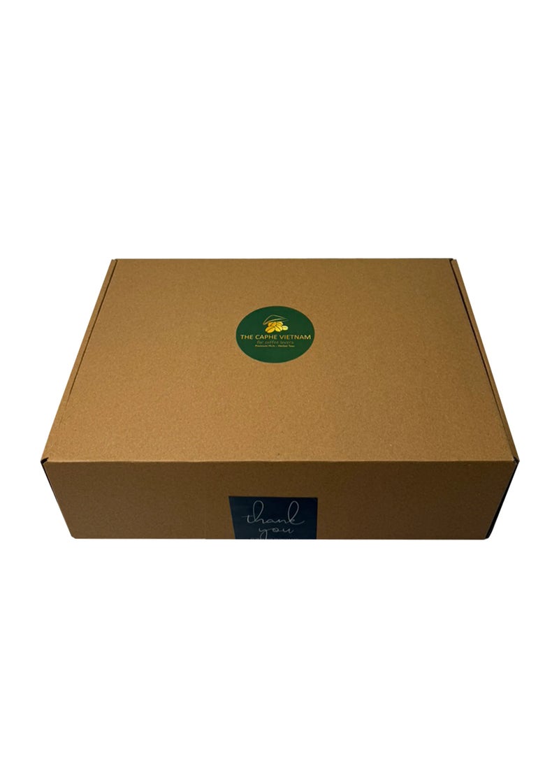 The Caphe Vietnam Combo Gift Set - Fine Robusta Natural Process Whole Bean 250g + Cinnamon Orange Tea + Vietnamese Phin Filter (Red)  - Image 3