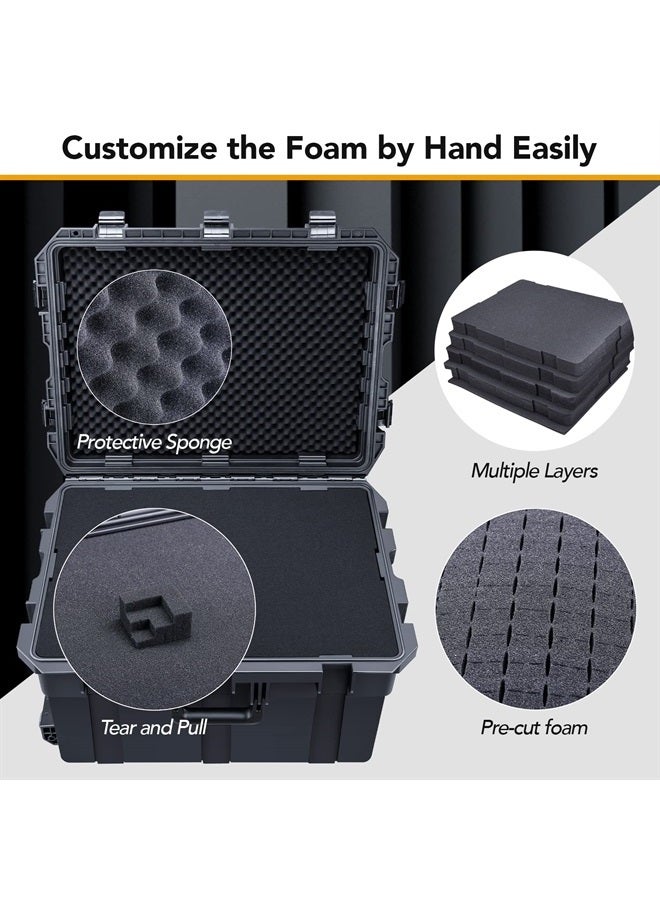 Lykus HC-6540 Large Waterproof Hard Case with Wheels and Customizable Foam, Interior Size 25.6x18.9x15 inch, Suitable for large electronic equipment and more - Image 2