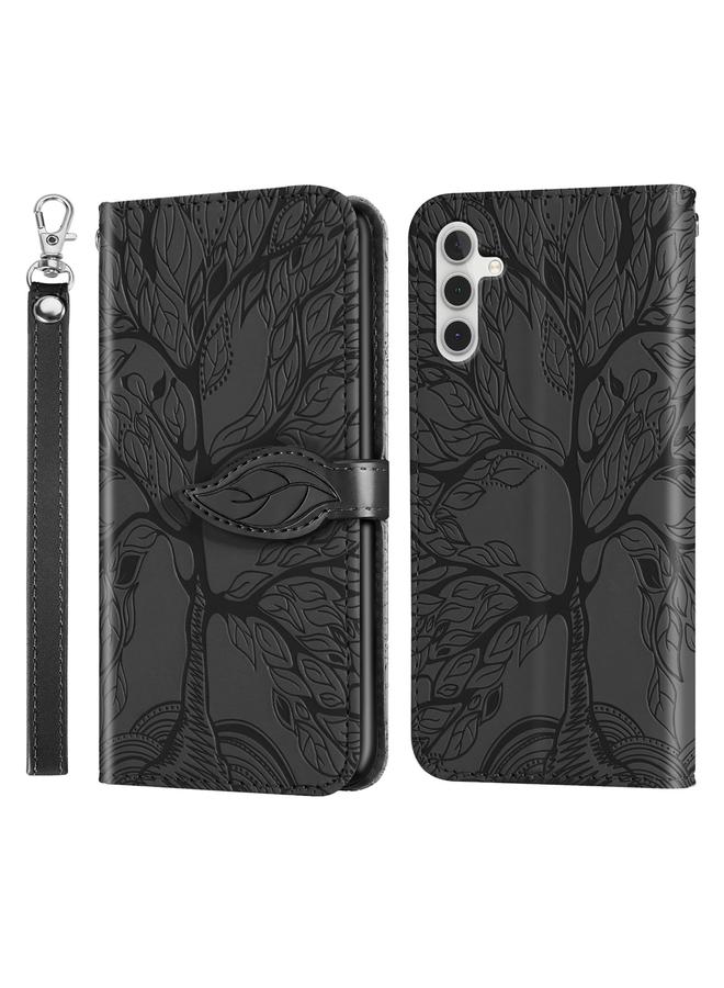 إيروريكس جراب هاتف جلدي بنقش شجرة الحياة لهاتف Samsung Galaxy A54 5G - Image 1