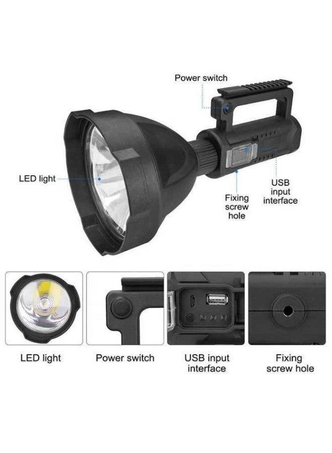 P70 Flashlight Outdoor Strong Light Multi-function Searchlight USB Charging Long-range Lighting P90 Portable Lamp-Color:[p50 Bulb] W590 Super Large Light Cup Portable Light + Large Bracket, [p70 Bulb], W511  - Image 4