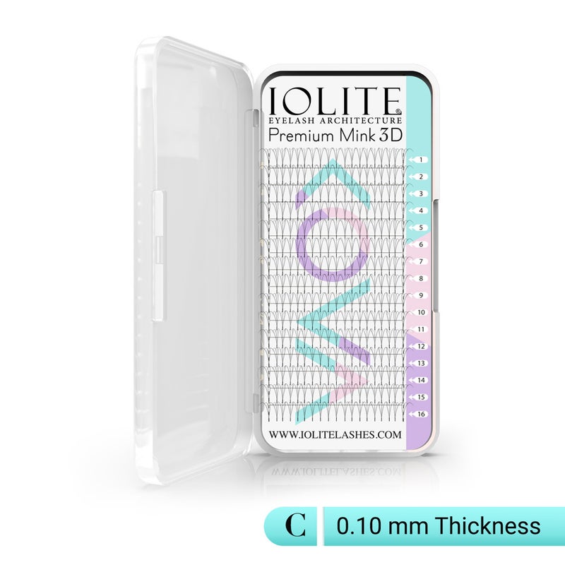 Iolite Premium 3D Mink Volume Eyelashes – Natural & Lightweight False Lashes  C Curl Thickness 0.10mm