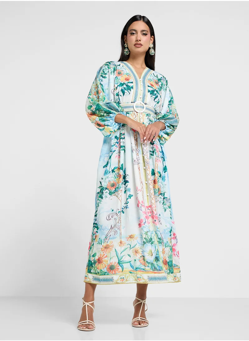 Khizana Abstract Print Dress