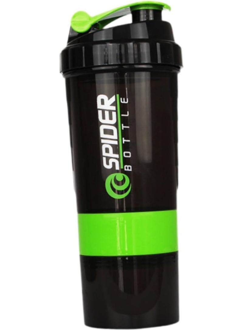 SPIDER Protein Shaker Bottle with Blender Cup for Protein Mixes 500ml Mixer Bottle for Gym Outdoor Pre-Workout and Travel - Image 1