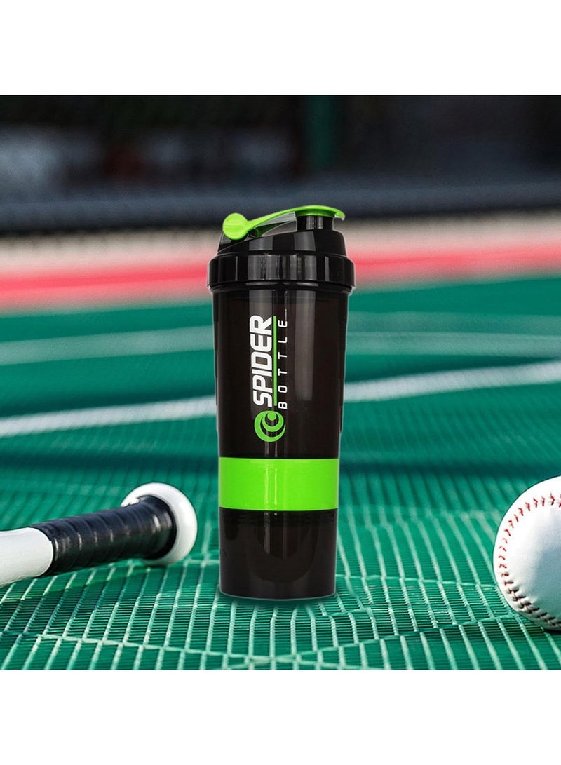 SPIDER Protein Shaker Bottle with Blender Cup for Protein Mixes 500ml Mixer Bottle for Gym Outdoor Pre-Workout and Travel - Image 3