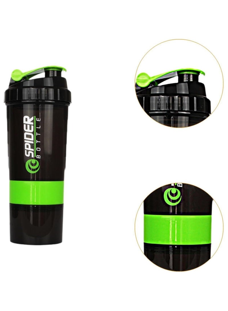 SPIDER Protein Shaker Bottle with Blender Cup for Protein Mixes 500ml Mixer Bottle for Gym Outdoor Pre-Workout and Travel - Image 2