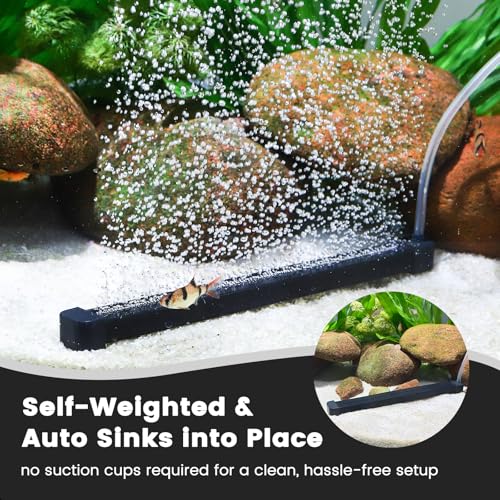 hygger Weighted Nano Mist Bubble Wall Bar 157 SelfSinking ABS Air Stone Strip with Gentle Oxygen Diffuser for Freshwater Marine Aquarium Hydroponics - Image 3