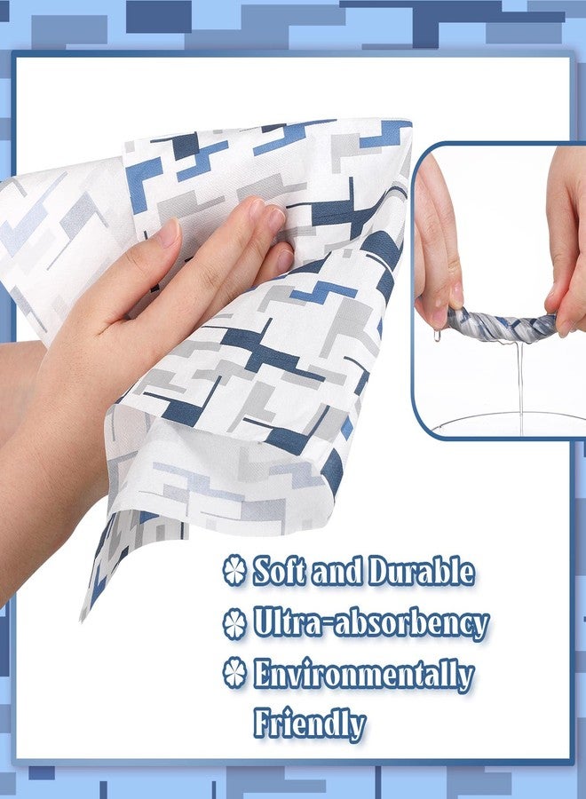 Panelee 200 Pcs Geometric Navy Blue and White Napkins Disposable Guest Napkins Modern Design for Bathroom Kitchen Wedding Holiday Birthday Party Bridal & Baby Shower Supplies - Image 3