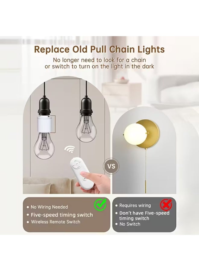 Infrared Remote Control Lamp Holder Allows for Wireless Infrared Remote Control, Compatible with All E27 Socket Bulbs. It Is Suitable for Smart Lighting in Home Bedrooms, Living Rooms, And Garages