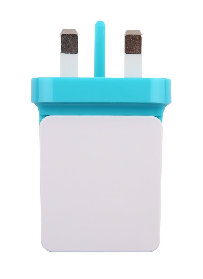 ION شاحن حائط 3.4 أمبير، 1 أمبير + 2.4 أمبير شاحن سيارة USB أبيض/أزرق 