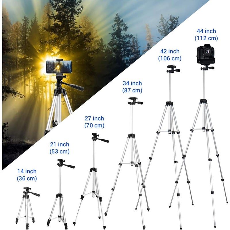 TPZ Tripod Combo with Selfi Remote and Mobile Stand Holder, Fold-able, Portable Adjustable, Aluminium Body with Smartphone Bracket Clip - Image 4
