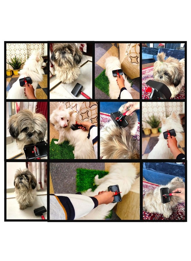 فرشاة تنظيف ذاتية التنظيف متعددة الوظائف من الفولاذ المقاوم للصدأ ذات أسنان دقيقة وأدوات معالجة وإزالة البراغيث والقراد وقشرة الرأس للشعر القصير والطويل - Image 4