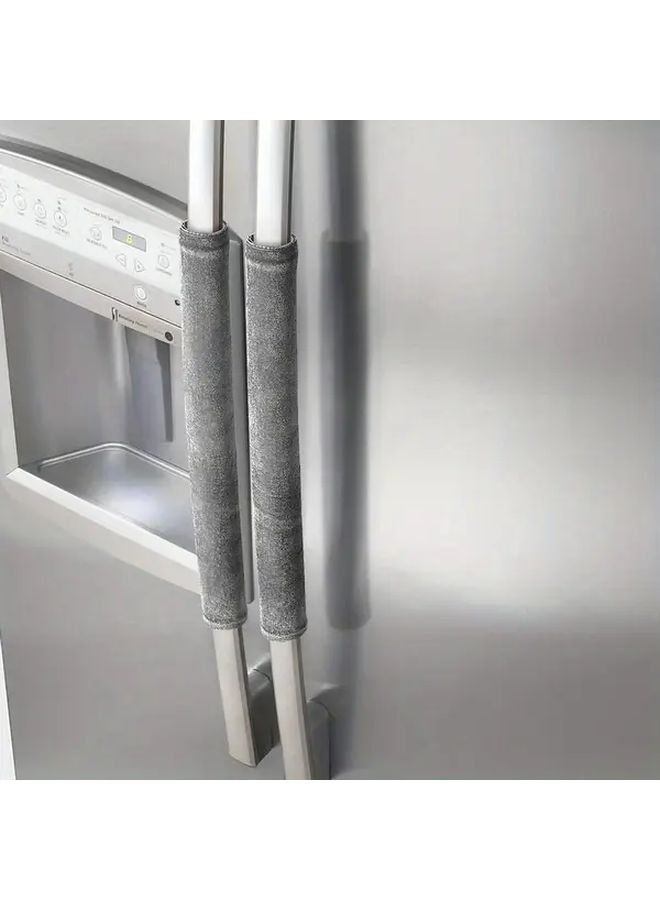 Gray Non Slip Refrigerator Door Handle Covers 2 Pack Universal Fit For Fridge Microwave Oven - Image 4