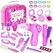 VGOFUN Hair Salon Toys for Girls38 Pcs Girls Toys Beauty Salon Playset Toddler Pretend Play Hair Styling Kit Kids Makeup Set with Hairdryer Mirror Curling Iron Portable Box and Stylist Accessories - Image 2