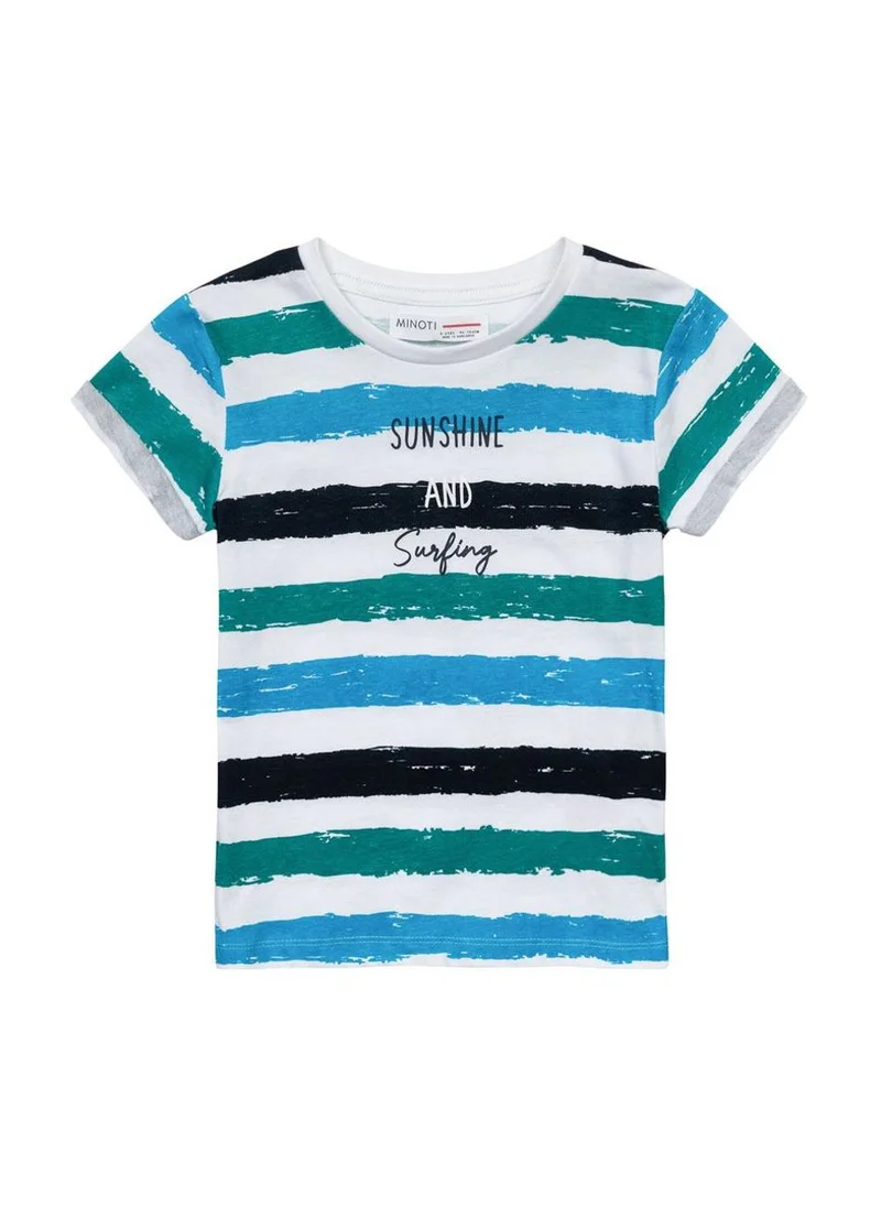 MINOTI Teen Boys Fashionable T-Shirt With Roll Up Sleeves