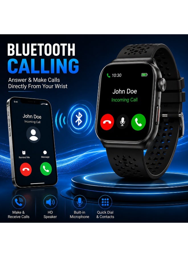 WYE All-in-One Smartwatch | Bluetooth Calling Smartwatch | Fitness Tracker Smartwatch  | Notifications | Heart Rate Monitor | Compatible with Android & iOS | Black - Image 4