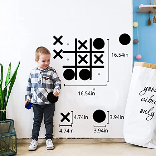 DUOLIYBC Magnetic Tic Tac Toe Wall-Mount Game,Game Room Decor,Hallway Decor,Playroom Decor,Modern Wall Decals for Kids Room,Classroom&Offices,Best Gift for Family, Friends (Black) - Image 3