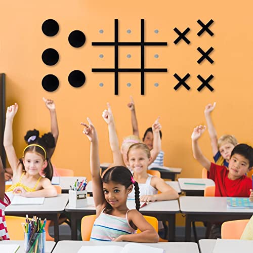 DUOLIYBC Magnetic Tic Tac Toe Wall-Mount Game,Game Room Decor,Hallway Decor,Playroom Decor,Modern Wall Decals for Kids Room,Classroom&Offices,Best Gift for Family, Friends (Black) - Image 4