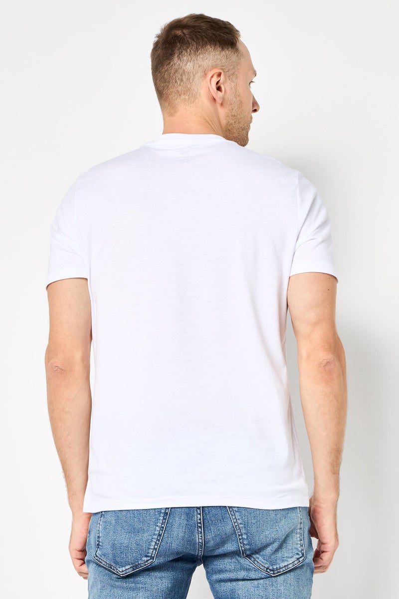 DKNY Men Crew Neck Short Sleeve Brand Logo T-Shirt, White - Image 4