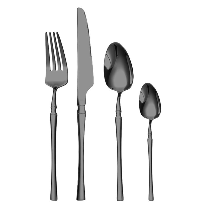 24-Piece Stainless Steel Utensils Set Include Forks Knives Spoons Silverware Set for 4 Mirror Polished Tableware Flatware Set for Home Kitchen and Restaurant Party Dishwasher Safe - Image 2