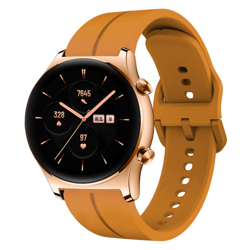 إيروريكس سوار ساعة For Honor Watch Gs 3 من السيليكون مقاس 22 مم (أصفر كهرماني) - Image 1