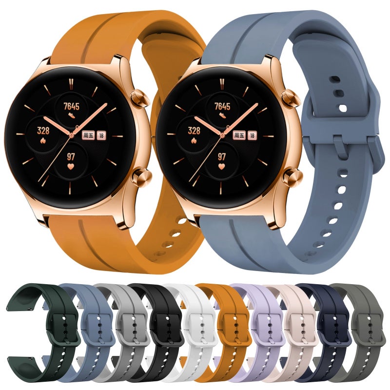 إيروريكس سوار ساعة For Honor Watch Gs 3 من السيليكون مقاس 22 مم (أصفر كهرماني) - Image 3