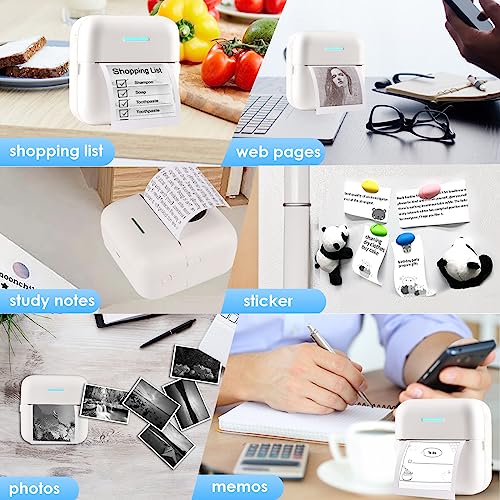 HuiJuKeJi 10 Rolls Thermal Inkless Printing Paper for Mini Sticker Receipt Printer Portable Bluetooth Pocket Printer, Including 5 rolls of adhesive thermal Paper for Photo Journal Notes Memo-57x25mm - Image 5