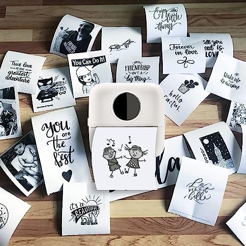 HuiJuKeJi 10 Rolls Thermal Inkless Printing Paper for Mini Sticker Receipt Printer Portable Bluetooth Pocket Printer, Including 5 rolls of adhesive thermal Paper for Photo Journal Notes Memo-57x25mm - Image 4