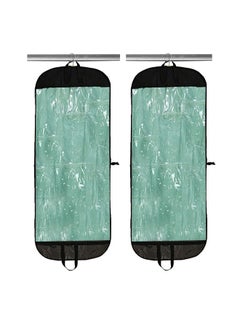 Kuber Industries Kuber Industries Sherwani Cover|Long Coat cover With Zip|Blazer cover|Cover for Long Jacket, Suit, Dress, Kurtis|Transparent Front With Premium Zipper|Pack of 2 (Black)  - Image 1