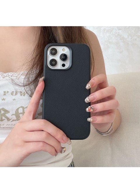 Niche Ins Premium Retro Leather IPhone14pro Max Apple 15 Mobile Phone Case 13 Magnetic Shell-color:KD Love Horsehide Black-Applicable Models:14 (without Packaging)
