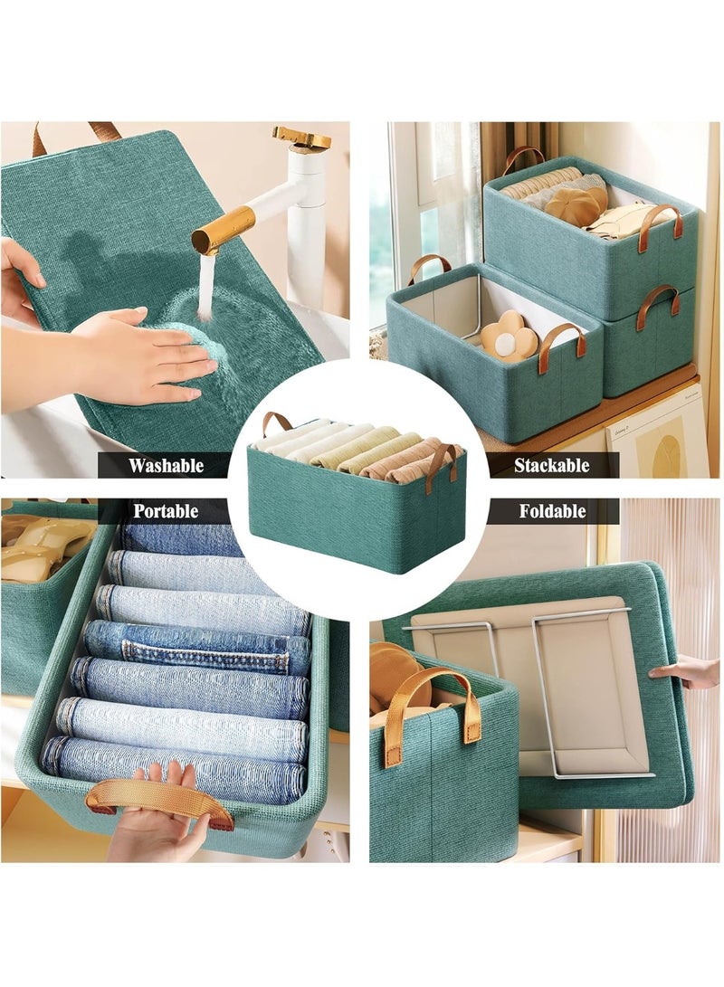Wardrobe Organizer for Clothes with Metal Frame Rectangle Storage Baskets for Clothing Fabric Storage Box with Handles Shelf Basket for Storage Clothes Pants  47*27*18cm - Image 3