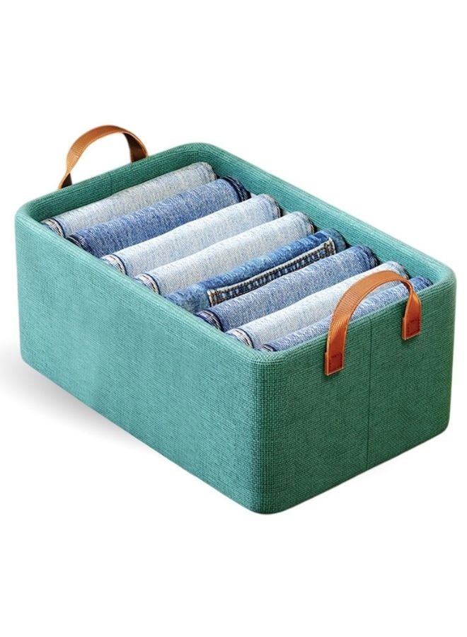 Wardrobe Organizer for Clothes with Metal Frame Rectangle Storage Baskets for Clothing Fabric Storage Box with Handles Shelf Basket for Storage Clothes Pants  47*27*18cm - Image 1