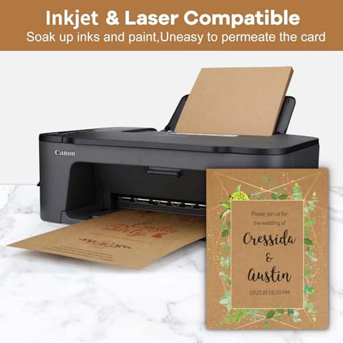 Goefun 100 Sheets Kraft Paper Brown Cardstock 8.5 x 11, Goefun 80lb Card Stock Printer Paper for Invitations, Menus, Crafts, DIY Cards - Image 3