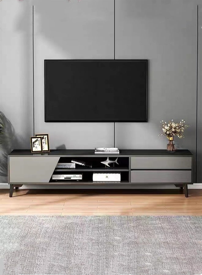 Kutis خزانة تلفزيون كوتيس أثاث غرفة المعيشة طاولة تلفزيون حامل تلفزيون مع أدراج وباب لوح كثافة 140 × 30 × 40 سم. - Image 1