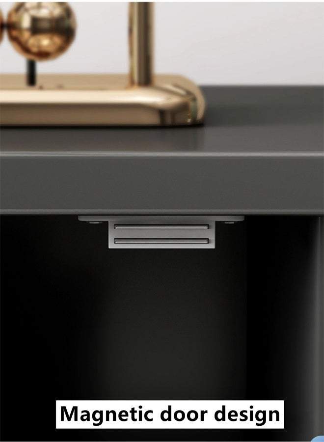 Kutis خزانة تلفزيون كوتيس أثاث غرفة المعيشة طاولة تلفزيون حامل تلفزيون مع أدراج وباب لوح كثافة 140 × 30 × 40 سم. - Image 5