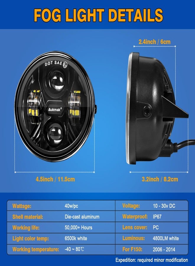 مجموعة مصابيح ضباب LED صفراء مطورة متوافقة مع فورد F150 موديلات 2006-2014. ملحقات فورد F150 موديلات 2006-2014 - Image 2