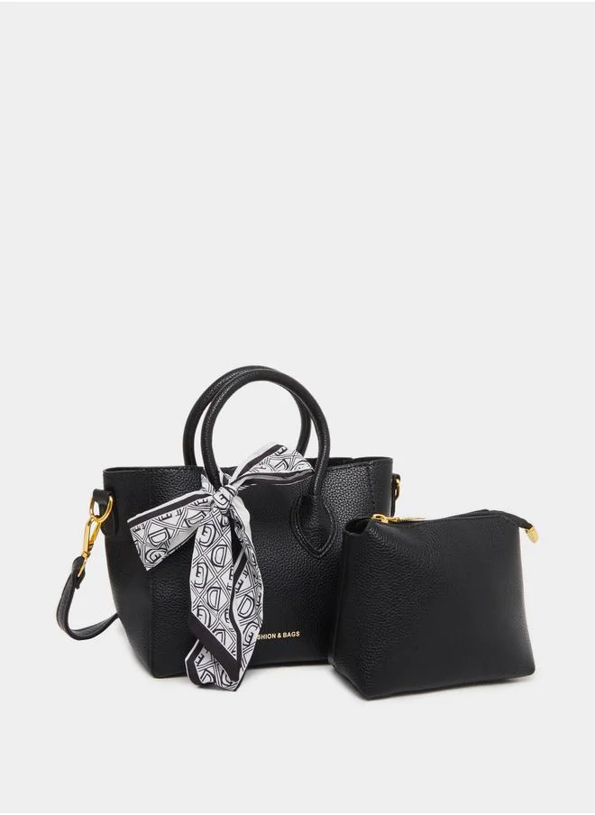 ستايلي Styli Ribbon Detail Handbag with Adjustable Strap