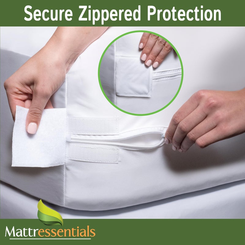 Mattressentials Zippered King Mattress Protector (14"-16" Depth) - Bed Bug Waterproof Mattress Cover, Premium Quality Hypoallergenic Encasement White - Image 5