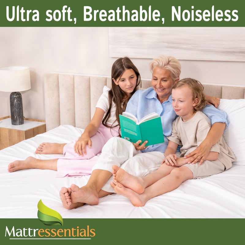 Mattressentials Zippered King Mattress Protector (14"-16" Depth) - Bed Bug Waterproof Mattress Cover, Premium Quality Hypoallergenic Encasement White - Image 2